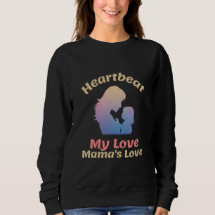 Hjärtslag Min Kärlek Mamas Kärlek Moderskap T Shirt