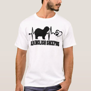 Hjärtslag – Old English Sheepdog - Hund bästa vän T Shirt