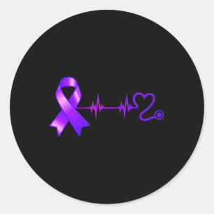 Hjärtslag Opioid Ribbon Opioid Överdosering Medvet Runt Klistermärke