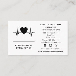 Hjärtslag Pulse Heart EKG ECG Healthcare Caregiver Visitkort