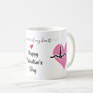 Hjärtslag vid rosa av Nurse Valentines day Kaffemugg