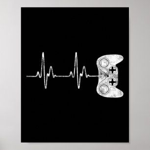 Hjärtslag Video Game Älskare Shirt Poster