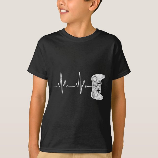 Hjärtslag Video Game Älskare Shirt T (Framsida)