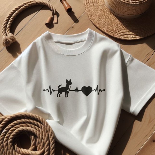 Hjärtslagen chihuahua t shirt (Heartbeat chihuahua love minimalism dog)