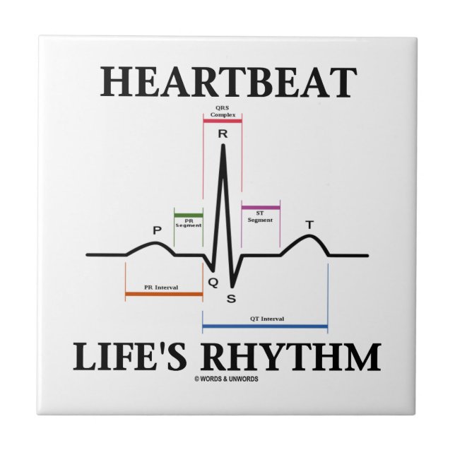 Hjärtslagliv rytm (ECG/EKG) Kakelplatta (Framsidan)