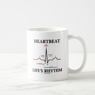 Hjärtslagliv rytm (ECG-/EKGhjärtslaget) Kaffemugg