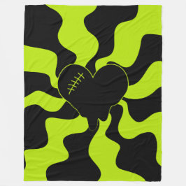 Hjärtsmält - limgrön fleecefilt