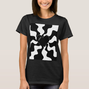 Hjärtsmältning i svartvitt t shirt