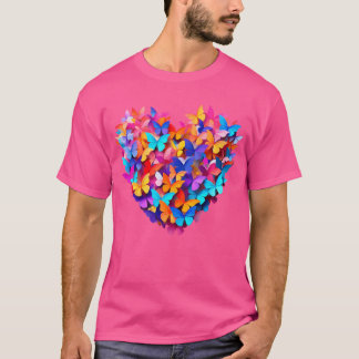 Hjärtsmycke med fjäril i magisk mode t shirt