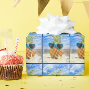 Hjärtsolglasögon på ananas presentpapper