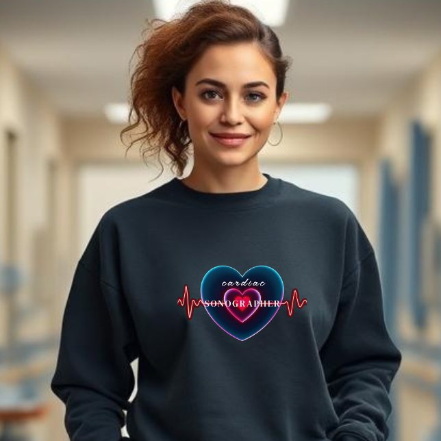 Hjärtsonograf | Hjärtbeat | Hjärtat med EKG T Shirt (Cardiac Sonographer | Heartbeat | Heart with EKG Sweatshirt)