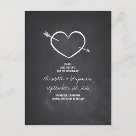 Hjärtsöta svarta tavlan sparar datum postkort meddelande vykort