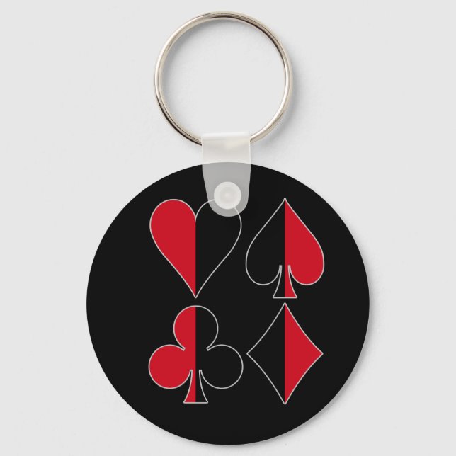 Hjärtspade Diamond-Klubb Nyckelring (Framsida)