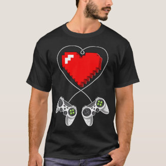 Hjärtspelaren för alla hjärtans dag-videospelaren t shirt