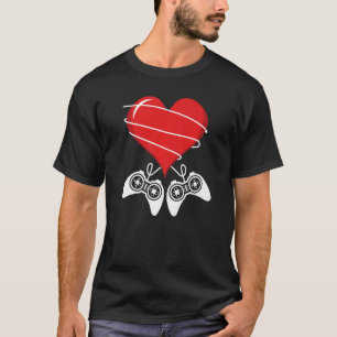 Hjärtspelaren på Alla hjärtans dag Video Game Cont T Shirt