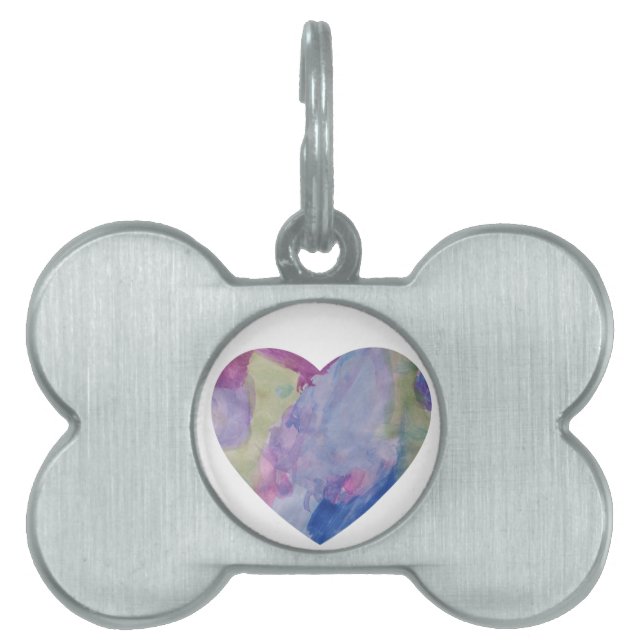 hjärtsregnbåge ID-bricka husdjur (Framsidan)