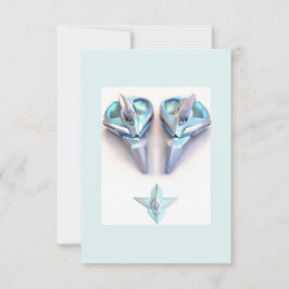 Hjärtssmycken från akamarinblått silver tack kort