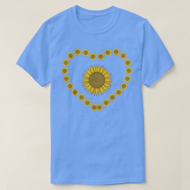 Hjärtssolrosestetisk Gult Flower Kärlek Sunfl T Shirt (Design framsida)