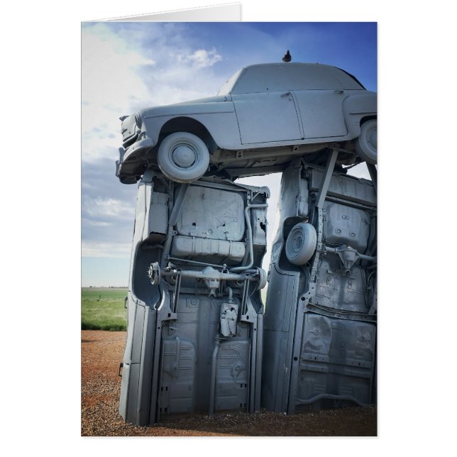 Hjärtstackade bilar hälsningskort (Framsidan)