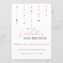 Hjärtstam Alla hjärtans dags Brunch-inbjudan Inbjudningar