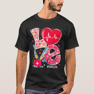 Hjärtstetoscope Kärlek Valentiness Medicinsk assis T Shirt