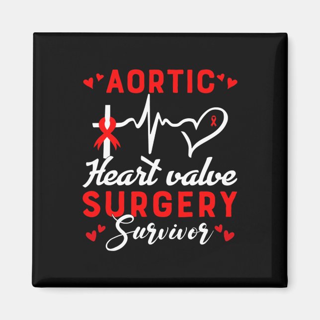 Hjärtstillestånd Survivor Heart Disease Awarene Magnet (Framsidan)