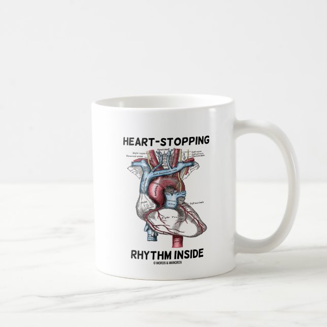 Hjärtstoppande rytm inuti (Anatomiskt hjärta) Kaffemugg (Höger)