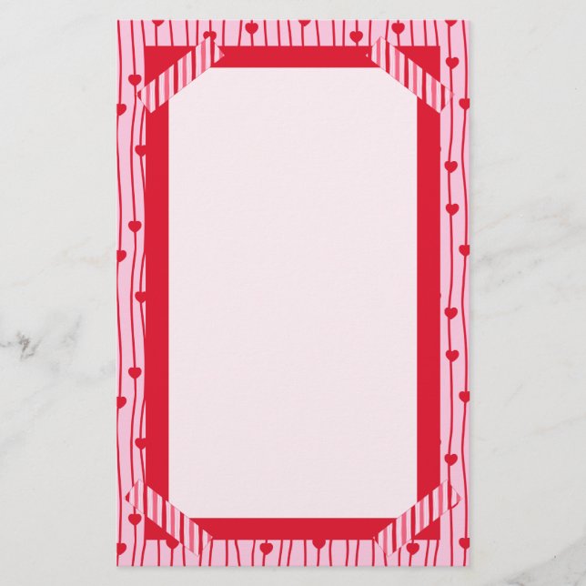Hjärtstript Washi-kontorsmateriel Brevpapper (Framsida)