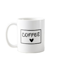 Hjärtsvart och vit handskriven cute