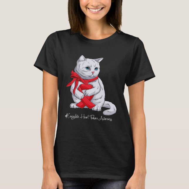 Hjärtsvikt Medvetenhet Månad Röda band T Shirt (Framsida)