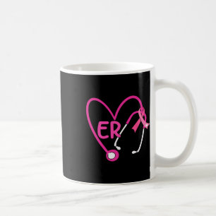 Hjärtsvikt Rosa Ribbon Breast Cancer Er Nur Kaffemugg