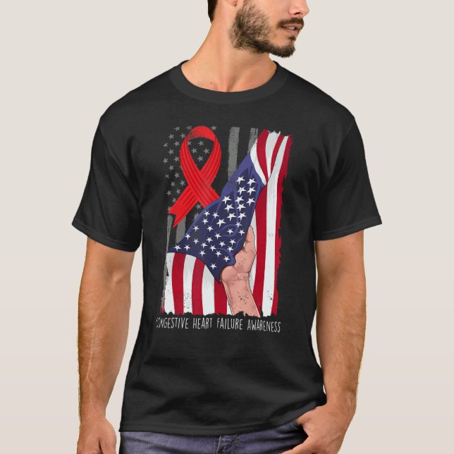 Hjärtsvikt Shirt Awareness American T Shirt (Framsida)