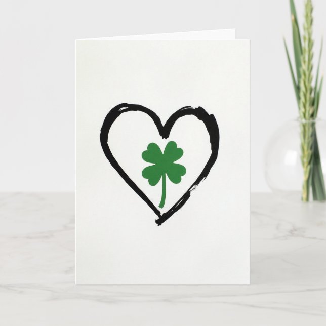 Hjärtsymbol Enkel Shamrock-kort Kort (Framsida)