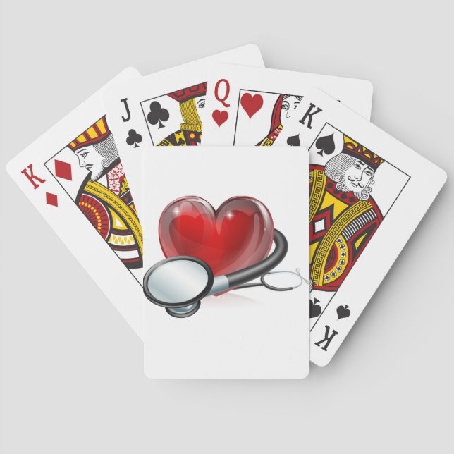 Hjärtsymbol och stetoskop casinokort (Baksidan)