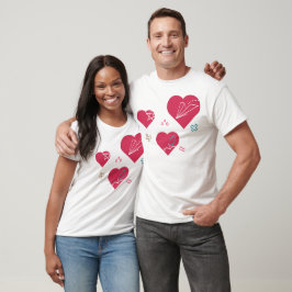 Hjärtsymboler med utbildningselement för kreativit t shirt