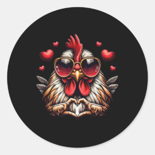 Hjärttecken Hand Chicken Kids Manar Womens Chicken Runt Klistermärke