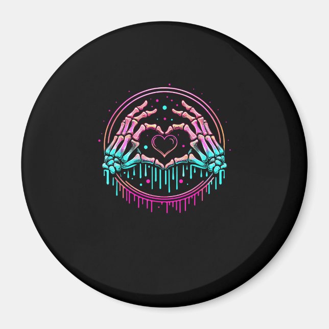 Hjärttecken Skeleton Hand - Spooky Skeleton Hallow Magnet (Framsidan)