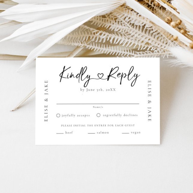 Hjärtteckensnitt Bröllop OSA Kort (Skapare uppladdad)