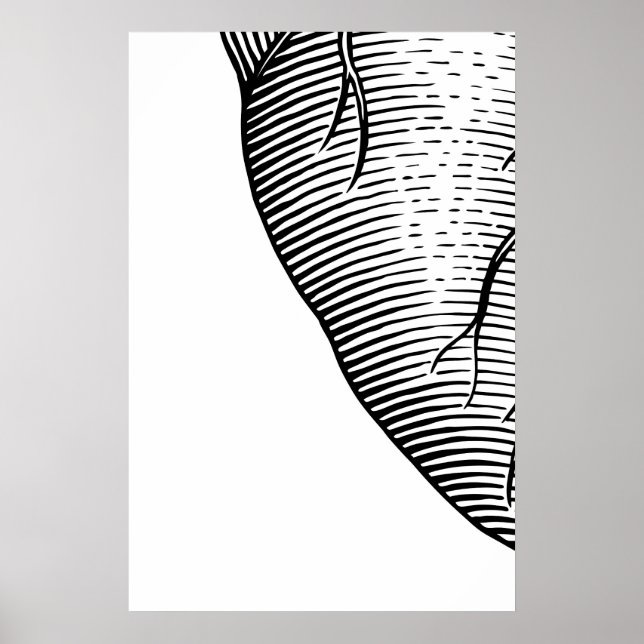 Hjärtteckning Quadriptych Konsttryck Skandinavisk Poster (Framsidan)