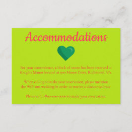 Hjärttemade hotellrum i Bröllop Tilläggskort