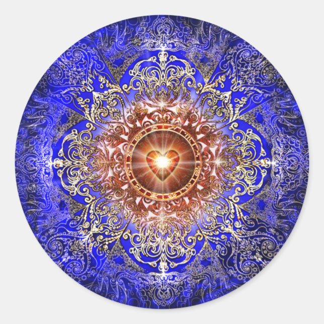 Hjärttestellation Runt Klistermärke (Framsida)