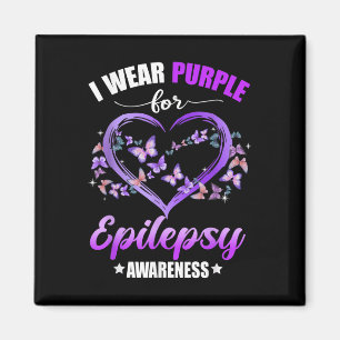Hjärttfjäril I Bära Lila för epilepsi Magnet