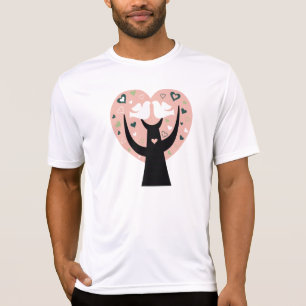 Hjärtträd Med Två Fåglar Mäns Aktiv T-shirt