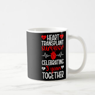 Hjärttransplantat Survivor 3: e årsdagen Hjärtklap Kaffemugg