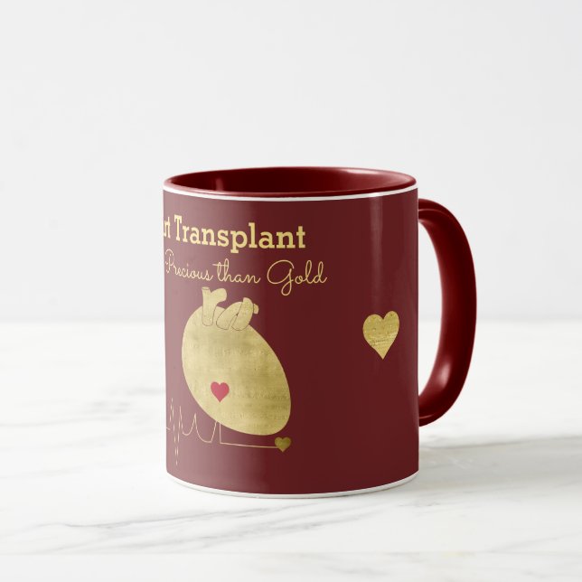 Hjärttransplantation Guld Maroon Mugg (Framsida höger)