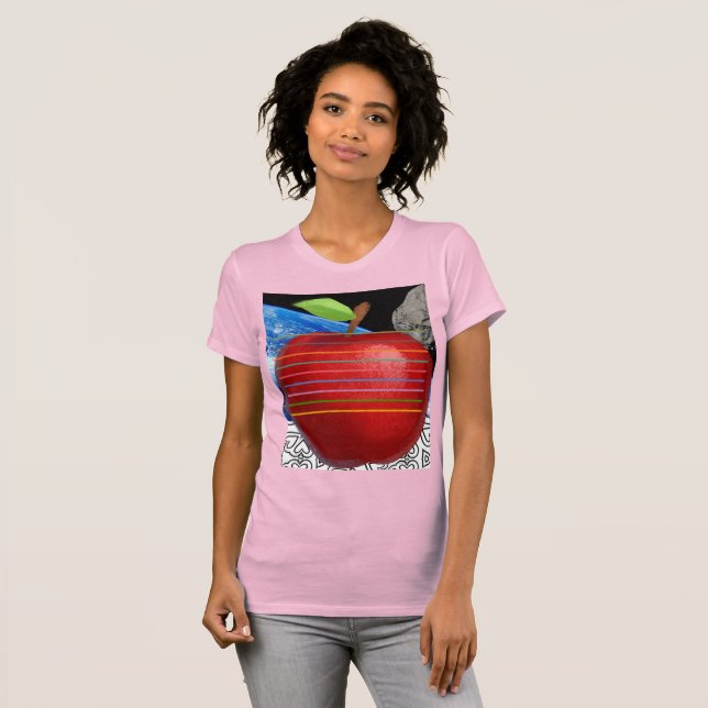 hjärttröja för kvinnans äppelavdelning t shirt (Hel framsida)