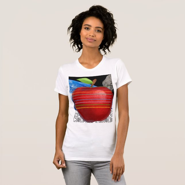 hjärttröja för kvinnans äppelavdelning t shirt (Hel framsida)