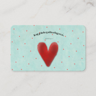 Hjärttvättat vattenfärg snyggten Organiska punkter Visitkort