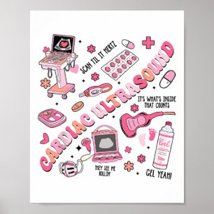 HjärtUltraljud Valentine för sjuksköterska Valenti Poster