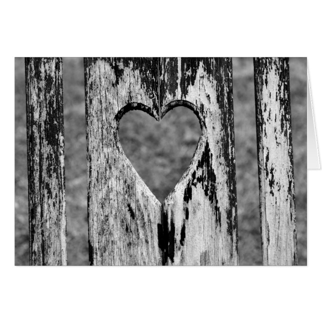 Hjärtvårdad trästol Bakåt Hälsningskort (Framsidan Horizontal)